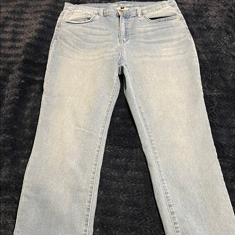 DG2 5 Pocket Straight Leg Light Blue Women's Jeans